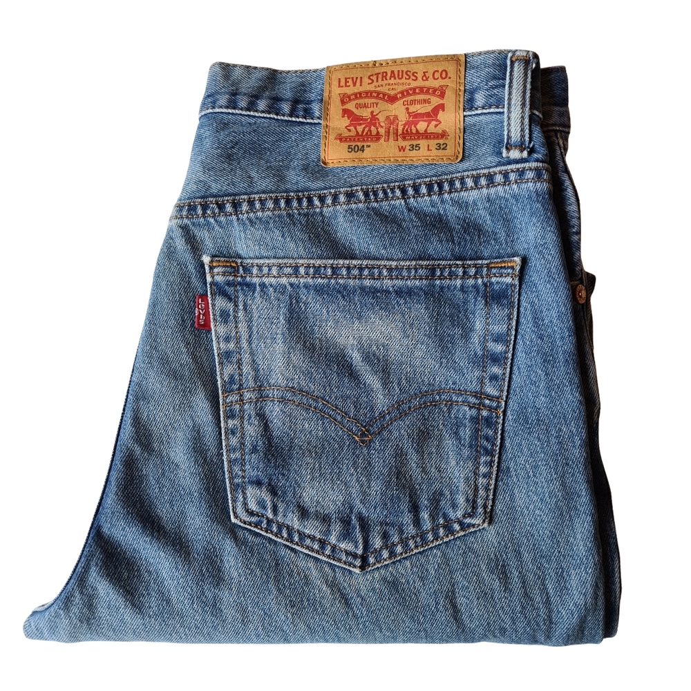 Levi's Mens 504 Straight Denim Jeans W35 L32 - Picture 4 of 16